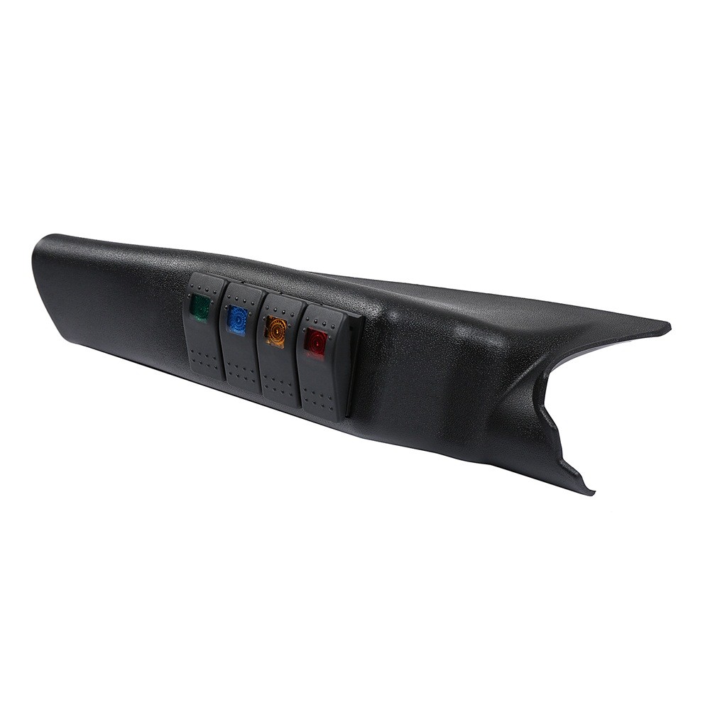 Black Left Side A-Pillar 4 Switch Pod Panel Kit For Jeep Wrangler JK 2011-2018