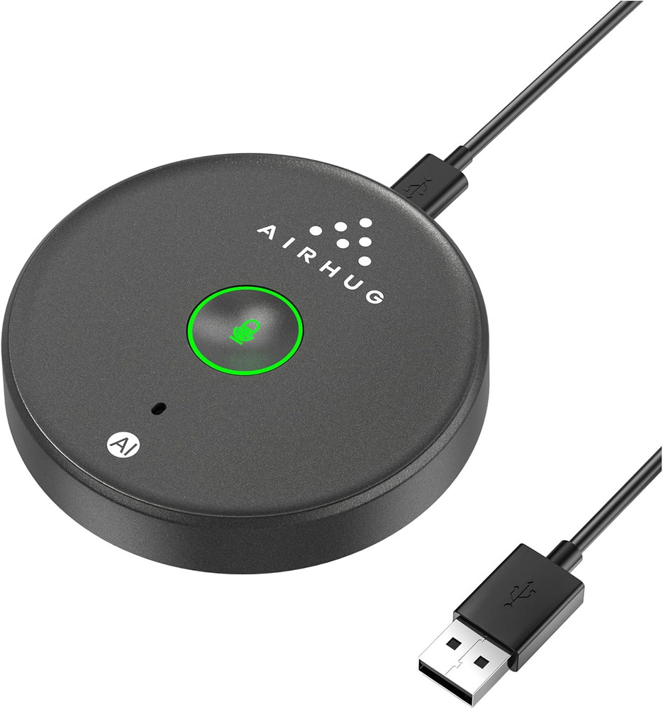 USB Desktop Microphone w/ Mute Button LED, AI Noise Reduction, Plug & Play Mic