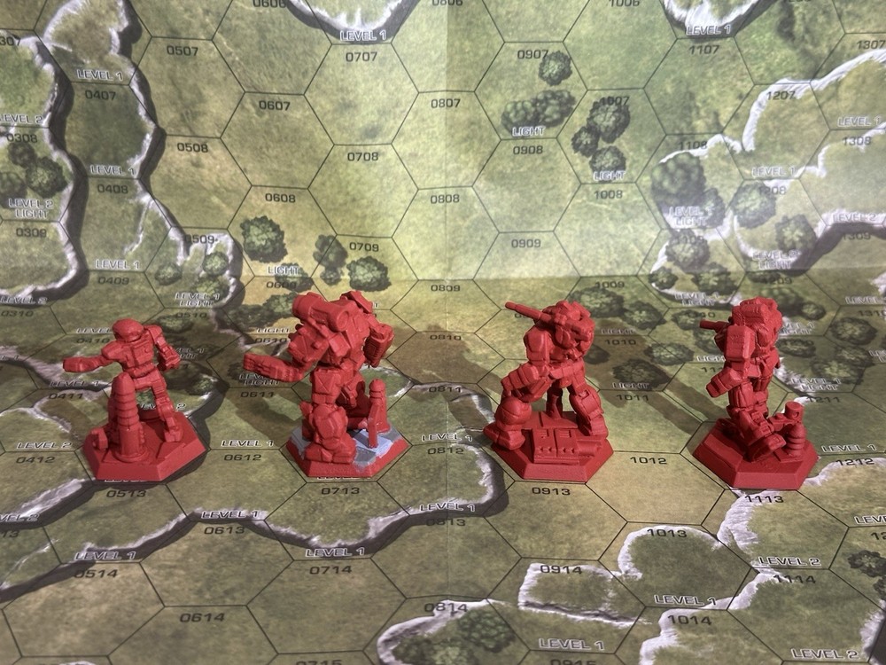 Battletech 4 Primed Mech Lot - Thunderbolt Shadow Hawk Wolverine Commando