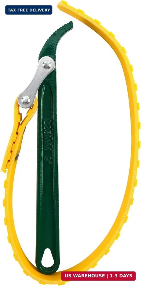 QWORK 9" Belt Strap Wrench, Multi-Purpose Adjustable Strap Oil Filter Strap Open