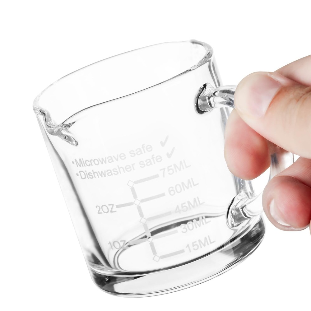 Ackers Etched Scale Espresso cup with Handle, Thickened Bottom and Wall, Doub...