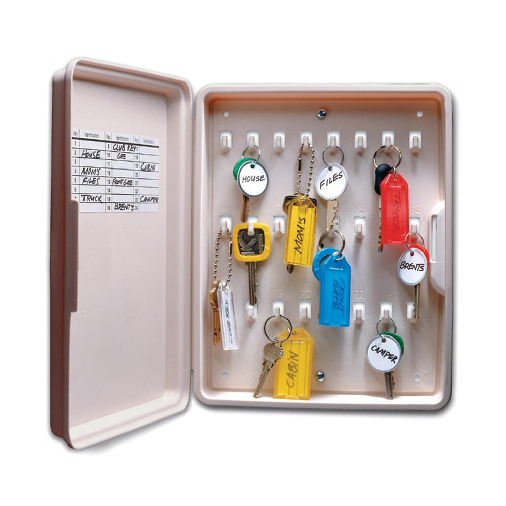Key Organizer 24 Hook Cabinet, NON-LOCKING, Beige (61000)