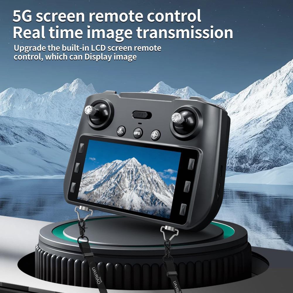 2K UHD GPS Drone with Camera for Adults - 5.9" Screen Remote Controller, Obstacl
