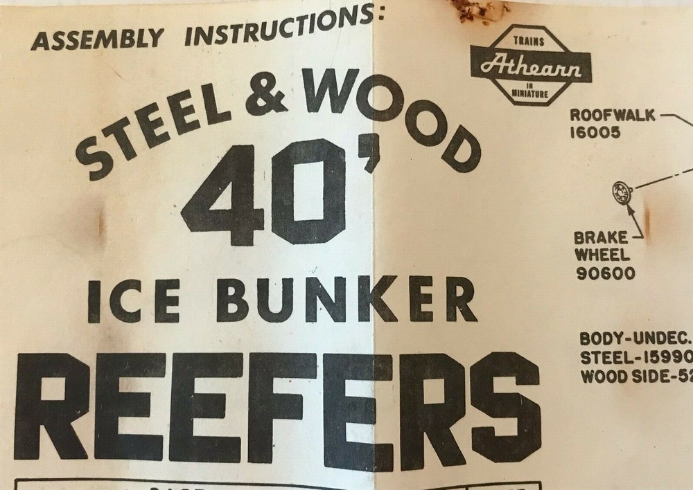 Athearn HO Part #16006 Underframes - 40' Ice Bunker Reefer (4 with each order!)