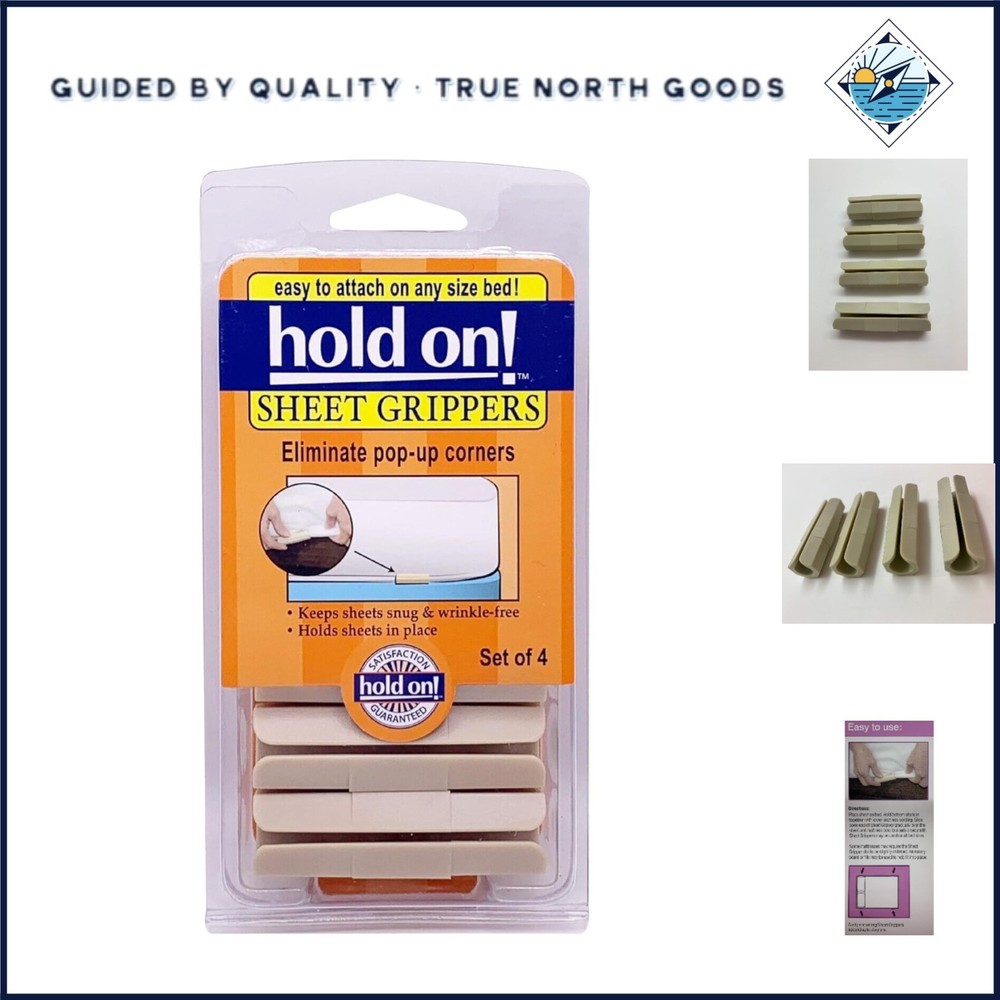Sheet Grippers for Mattresses, 4 Count, Secure Hold for Flat or Fitted Sheets
