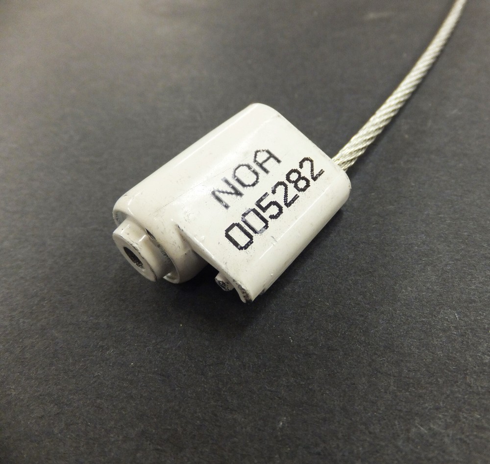 SECURITY CABLE SEALS, WHITE , 12" LENGTH - NUMBERED ( QTY 100 )