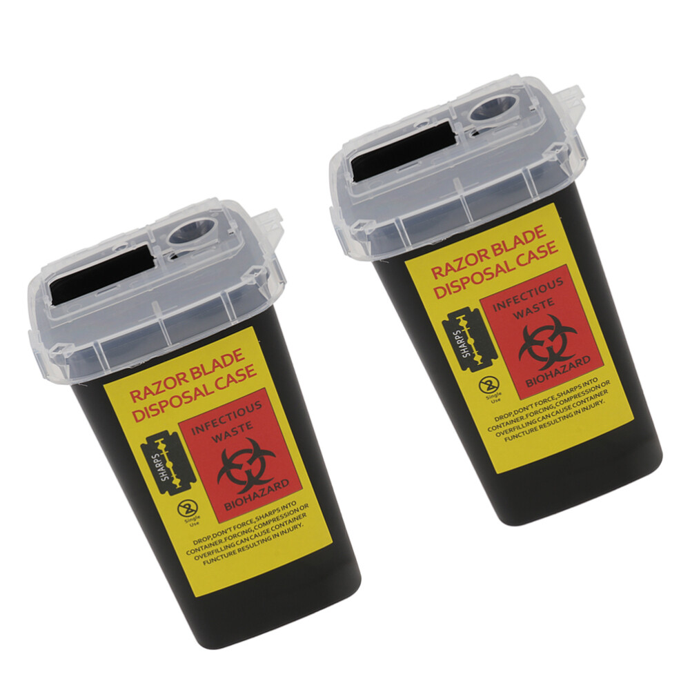 2 Pcs Razor Storage Bank Disposal Container Blade Box Durable Tool
