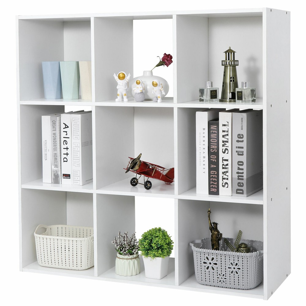 9-Cube Wood Storage Organizer Cabinet Cubical Chipboard Cupboard Display Rack