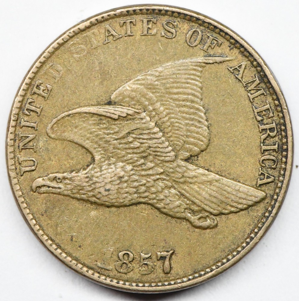 1857 flying eagle cent in a high grade