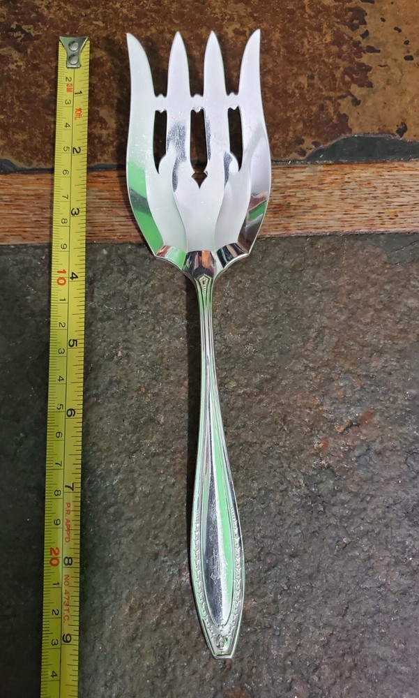 ✔️ANTIQUE c1915 WEBSTER II PATTERN SILVERPLATED CAKE 🥮 OR MEAT🥩 SERVING FORK