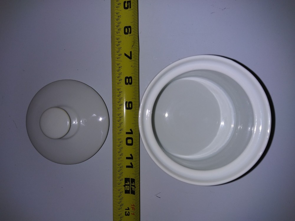 White Bone China Sugar Bowl Dish with Lid As Shown
