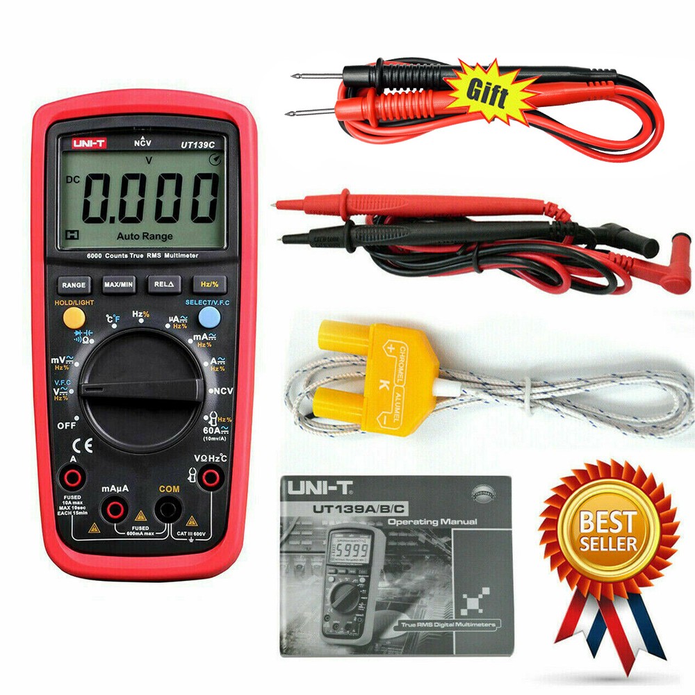 UT139C True RMS Digital Multimeter AC/DC Auto Range LCD Tester Tool