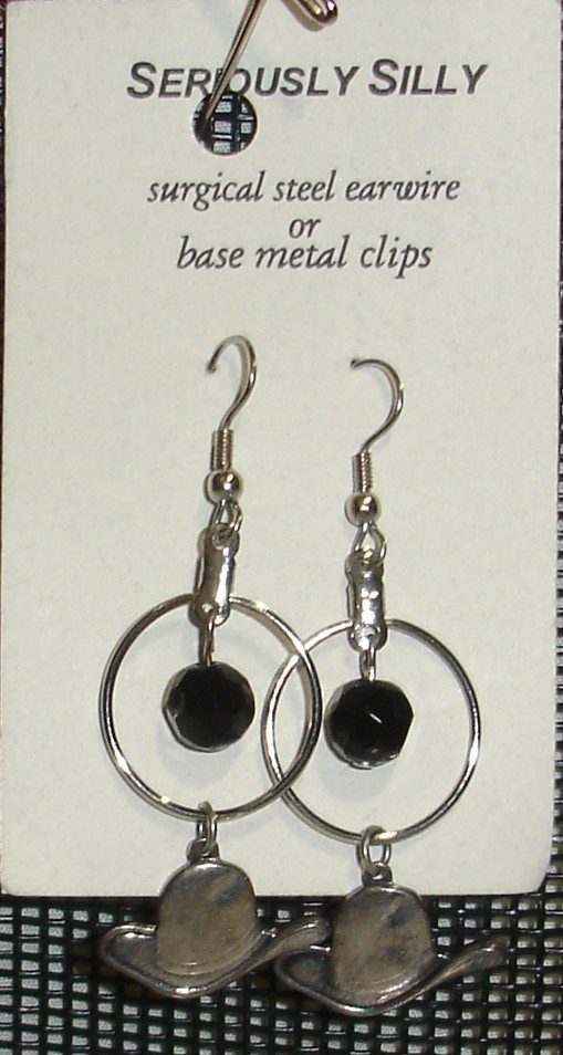 Hoops & Hat Earrings, pierced, NEW