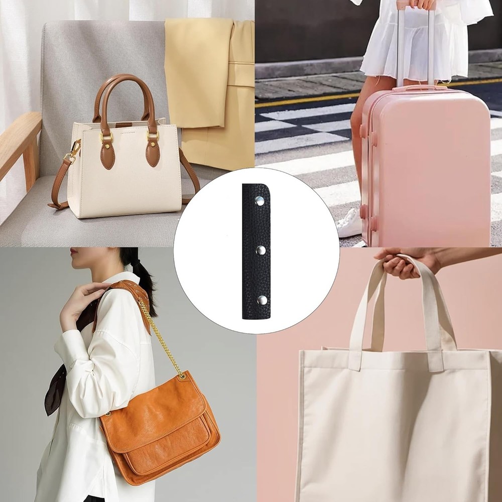 2PCS Leather Handbag Handle Wrap Covers, Purse Wallet Strap Protector Pads, Soft