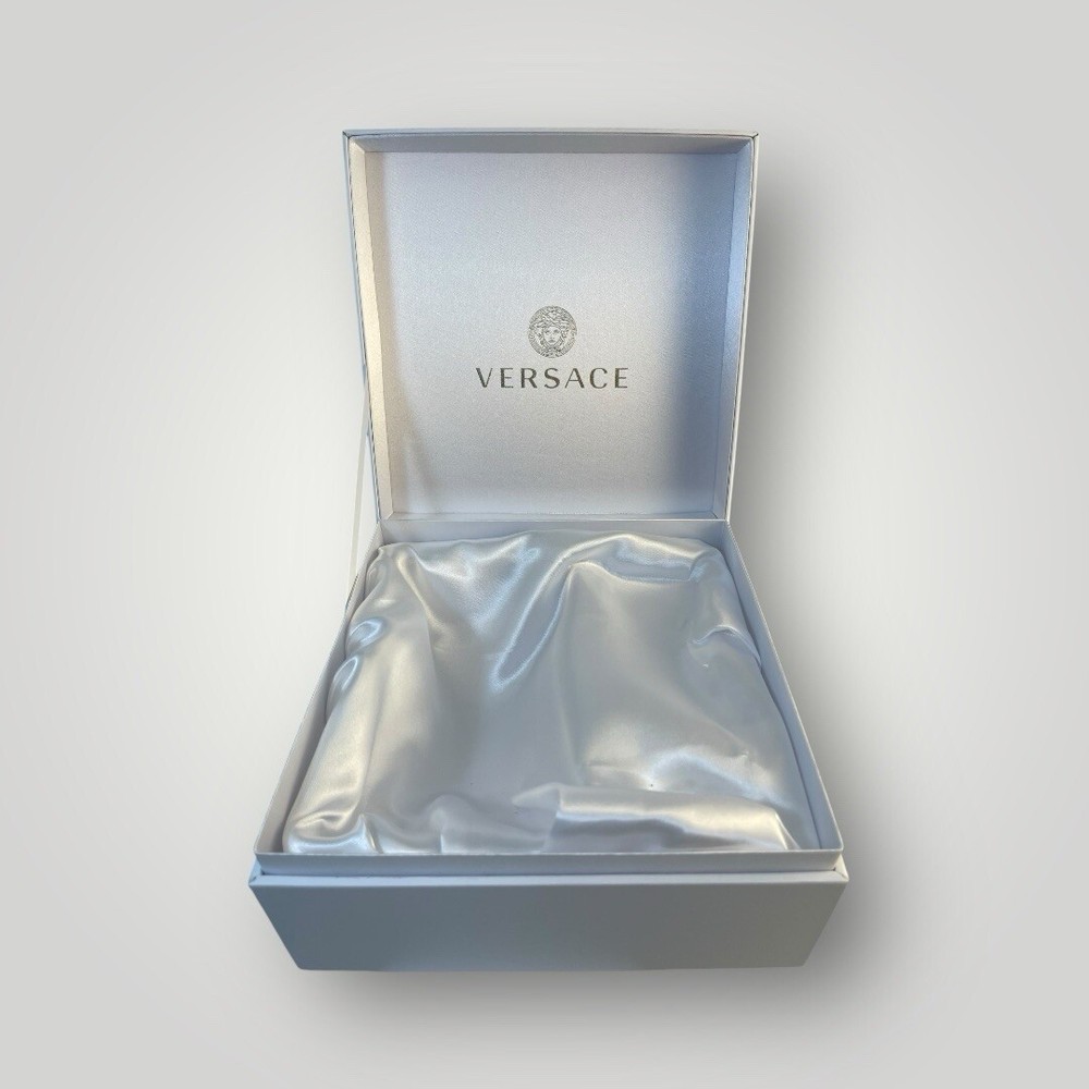 Versace Parfums Square Empty Gift Box Container White 7.5"x7.5"x3"