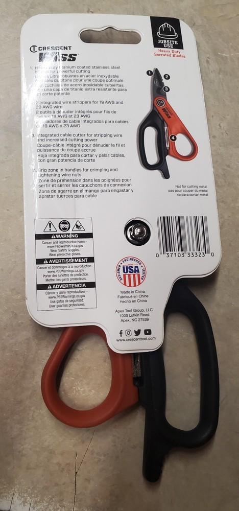 WISS 6" ELECTRICIAN/DATA SCISSORS CW5T