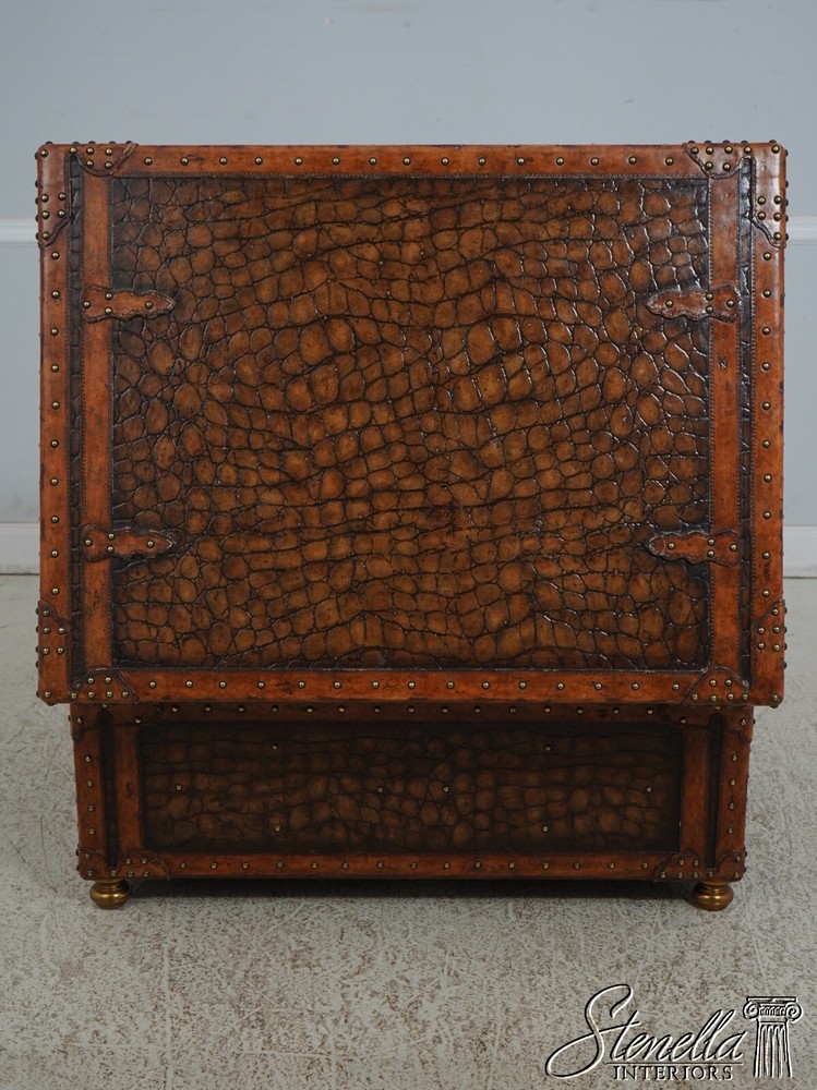 L67479: MAITLAND SMITH Gator Pattern Leather Storage Trunk