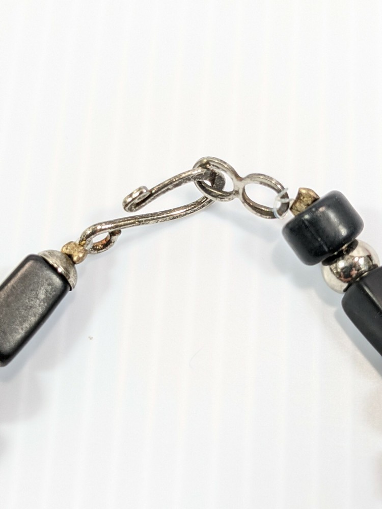 Artisan Black Matte Rectangle Bead Toggle Bracelet