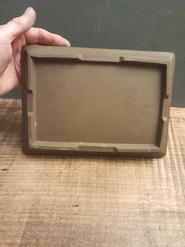 Tokoname ware rectangular Sankyo bonsai pot And Drain Tray Made In Japan