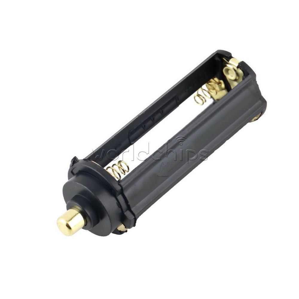 2PCS Cylindrical Black Plastic Battery Holder for 3 AAA Battery Flashlight Torch