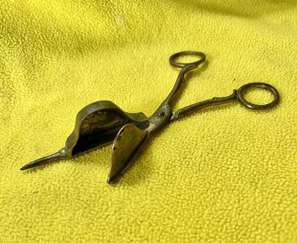 Vintage Brass Primitive Candle Wick Snips Cutters