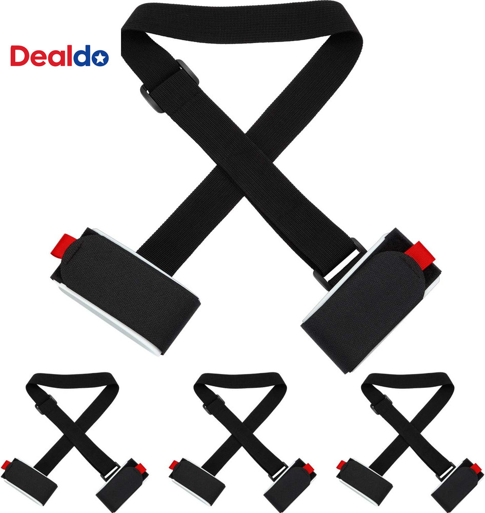 4 Pack Ski Carrier Straps Adjustable Shoulder with Cushioned Fastener Tape Strap