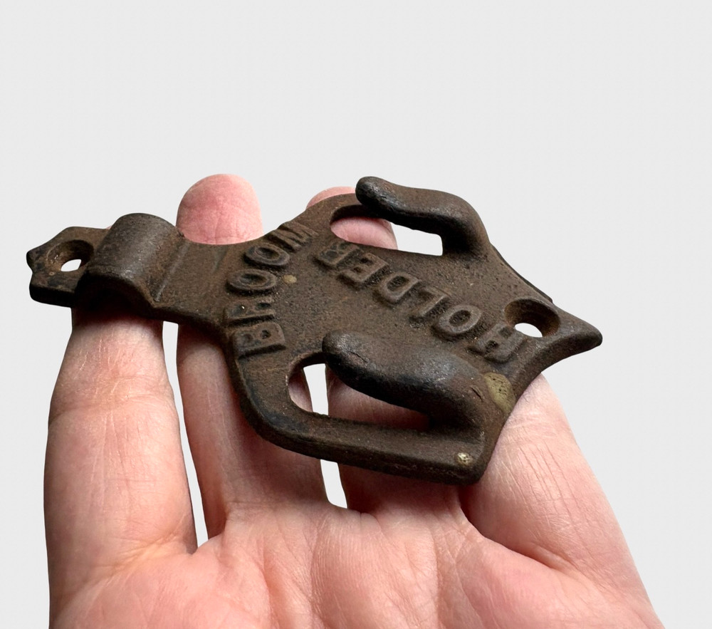 Antique IRON Broom Wall Holder