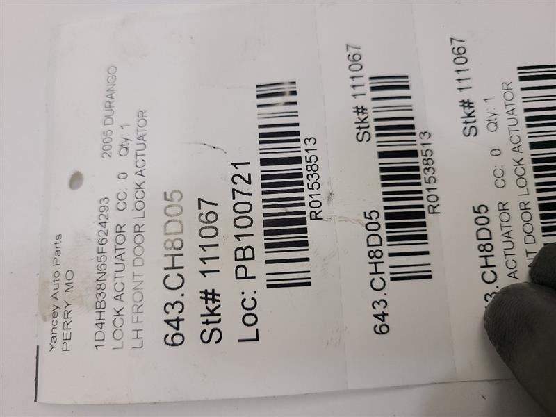 2005 05 DODGE DURANGO LEFT LH FRONT DRIVER DOOR LOCK ACTUATOR