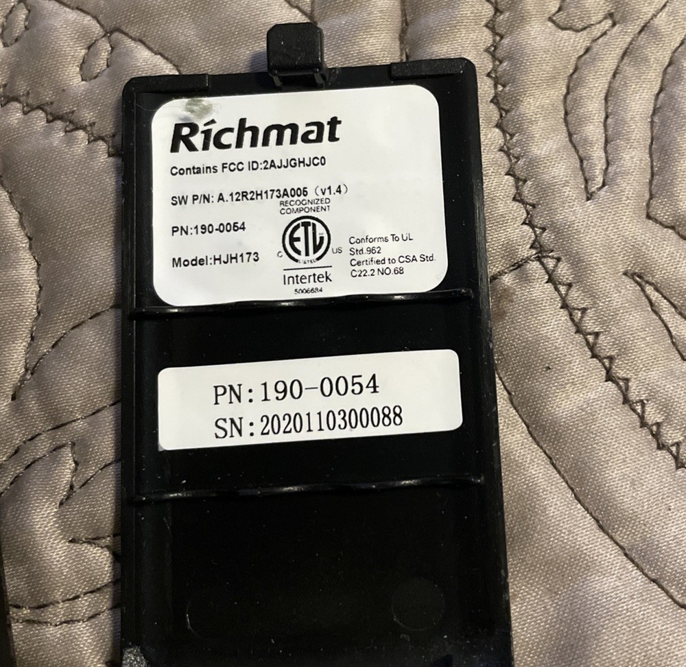 Richmat HJH173 Adjustable Base Replacement Remote Control Leggett & Platt Frame