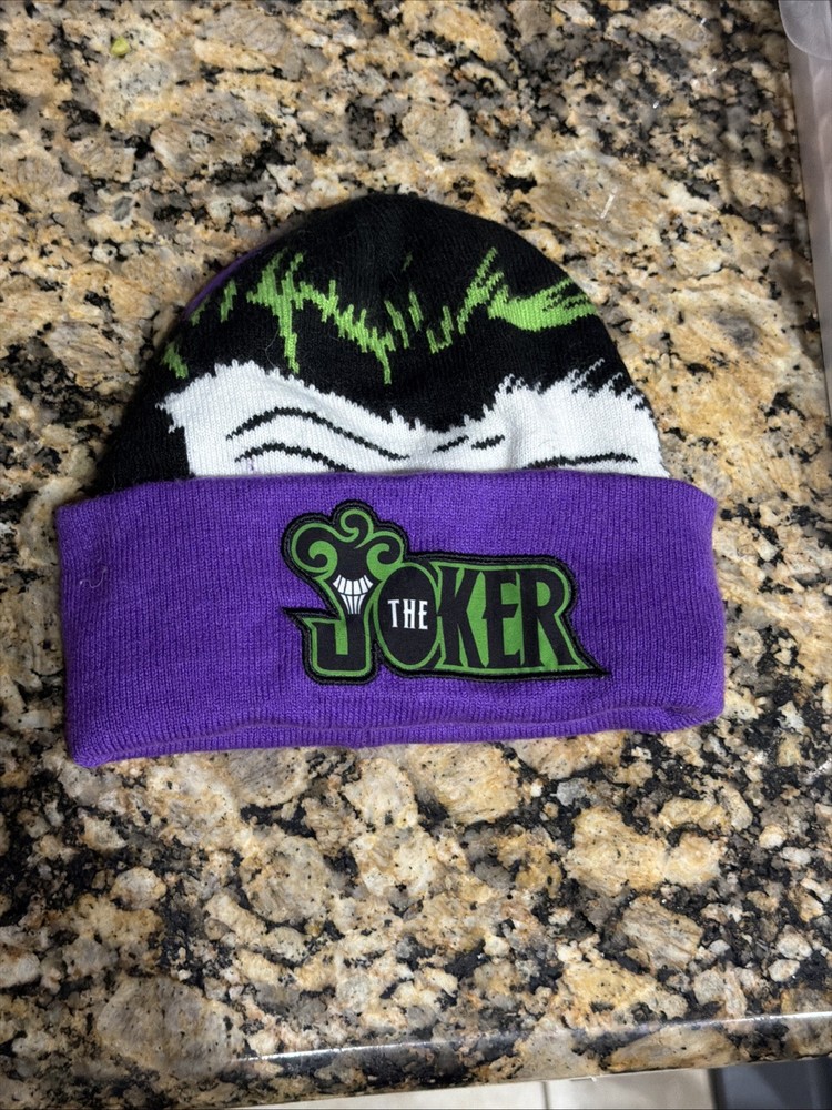 DC COMICS WB THE JOKER WINTER BEANIE HAT CAP PULL DOWN FACE COVER SKI Mask