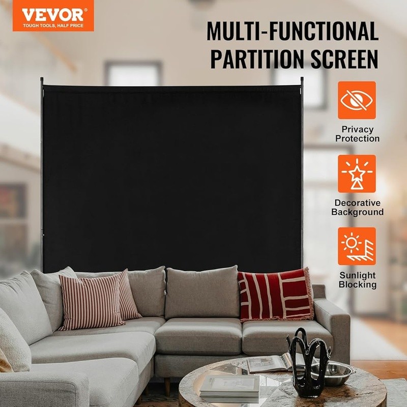 Portable Room Divider Folding Privacy Screen Easy Assembly Durable Iron Frame US