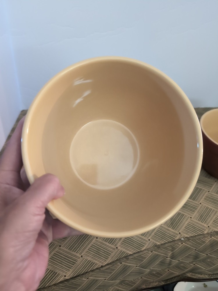 (4) Stackable Stoneware Mixing Bowls