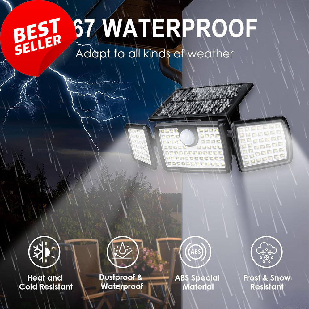 Solar Motion Deck Light Outdoor PIR Sensor Bright Solar Lamp 1 Pack