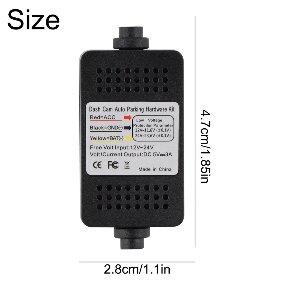 Dash Cam Universal Mini Micro USB Hard Wire Cable Kit Fuse 3.5m for Car DVR 5V--