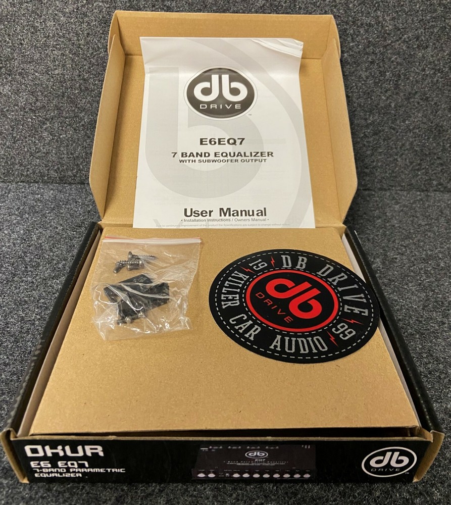 DB DRIVE OKUR E6 EQ7 7-BAND PARAMETRIC EQUALIZER 3 RCA OUTPUTS FRONT/REAR/SUB
