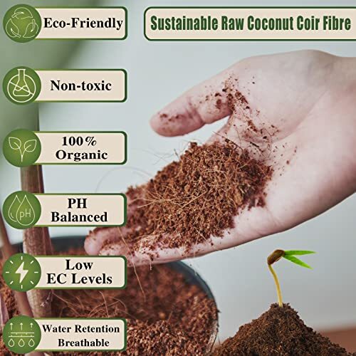 Expanding Coconut Coir Brick, 2-Pack Compressed and Lightweight for Planting