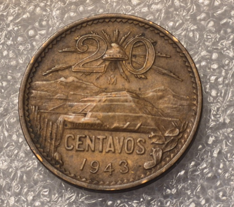 Mexico 20 Centavos 1943, Coin -Nice