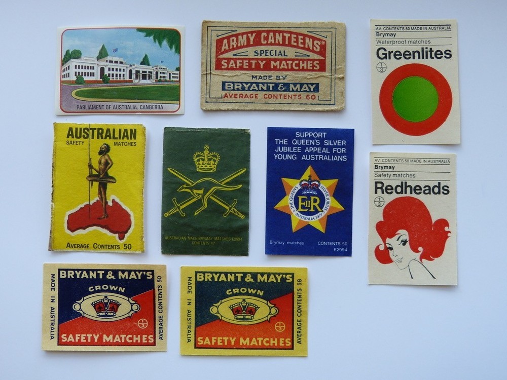AUSTRALIA MATCHBOX LABELS - SOME UNUSED