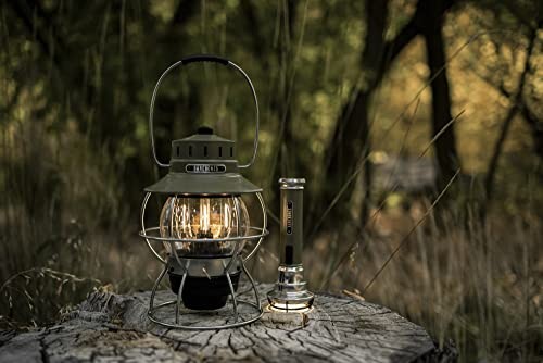 Barebones Railroad Lantern – Vintage-Inspired LED Camping Lantern Olive Drab