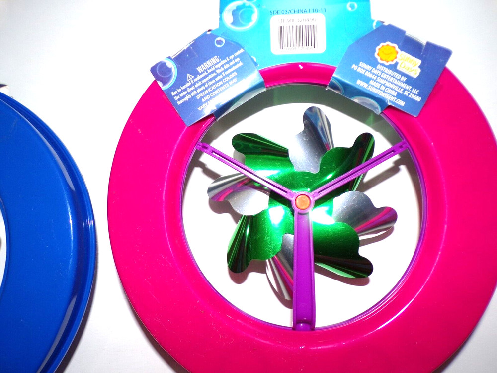 2 MAXX Bubbles! Bubble pink & blue Pinwheel w/ Solution 8" Round & 15" Long TS2