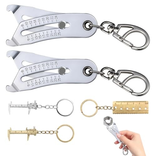 5PC Precision Thread Checker Keychain Set, Bolt Size Finder Tool with Mini