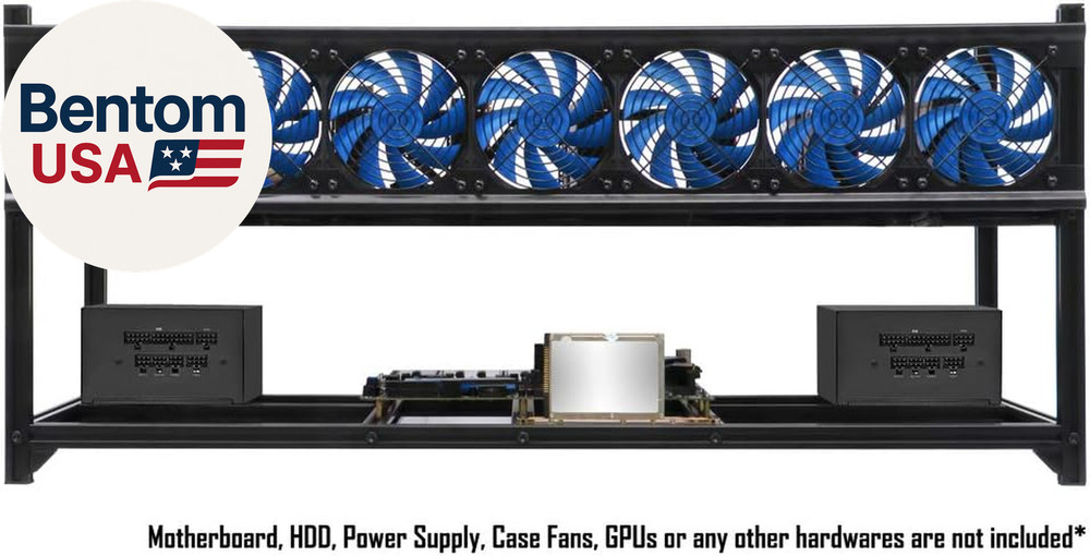 8 GPU Miner Rig Case Frame – Premium Stackable Aluminum Mining Rig Enclosure for