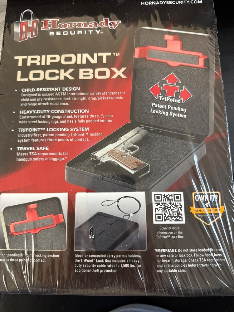 Hornady TriPoint Lock Box - New in Box, TSA-Compliant Security Safe