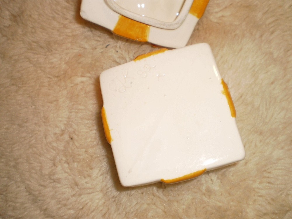 Ceramic Trinket/Gift Box With Ribbon Signed