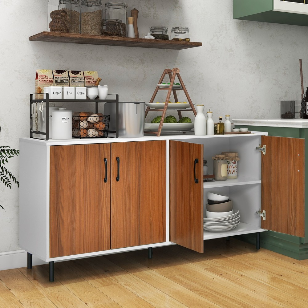 Buffet Server Sideboard Thickened Board w/ Anti-Tilting Devices & 5 Metal Legs