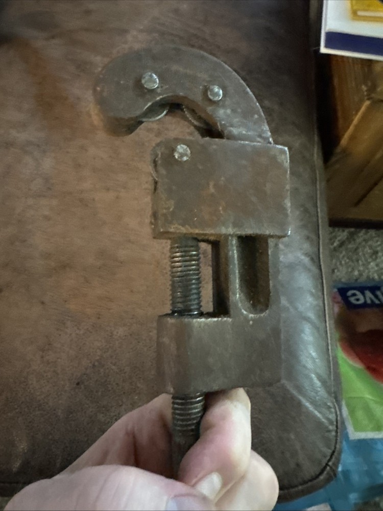 Vintage Cast Iron 3 Blade Pipe Cutter Tool—13”