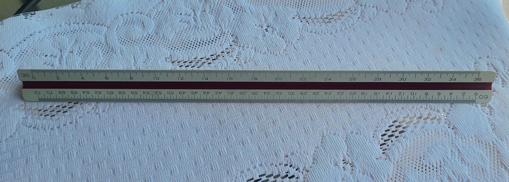 Vtg Pickett Architecture Scale 234-E Drafting Drawing Ruler 3 Sided Engineer