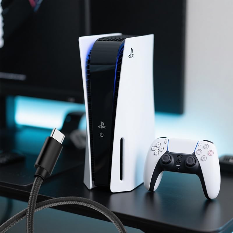 2 Pack 6.6FT PS5 Controller Charger Cable, USB C to C Data Cord Sync...