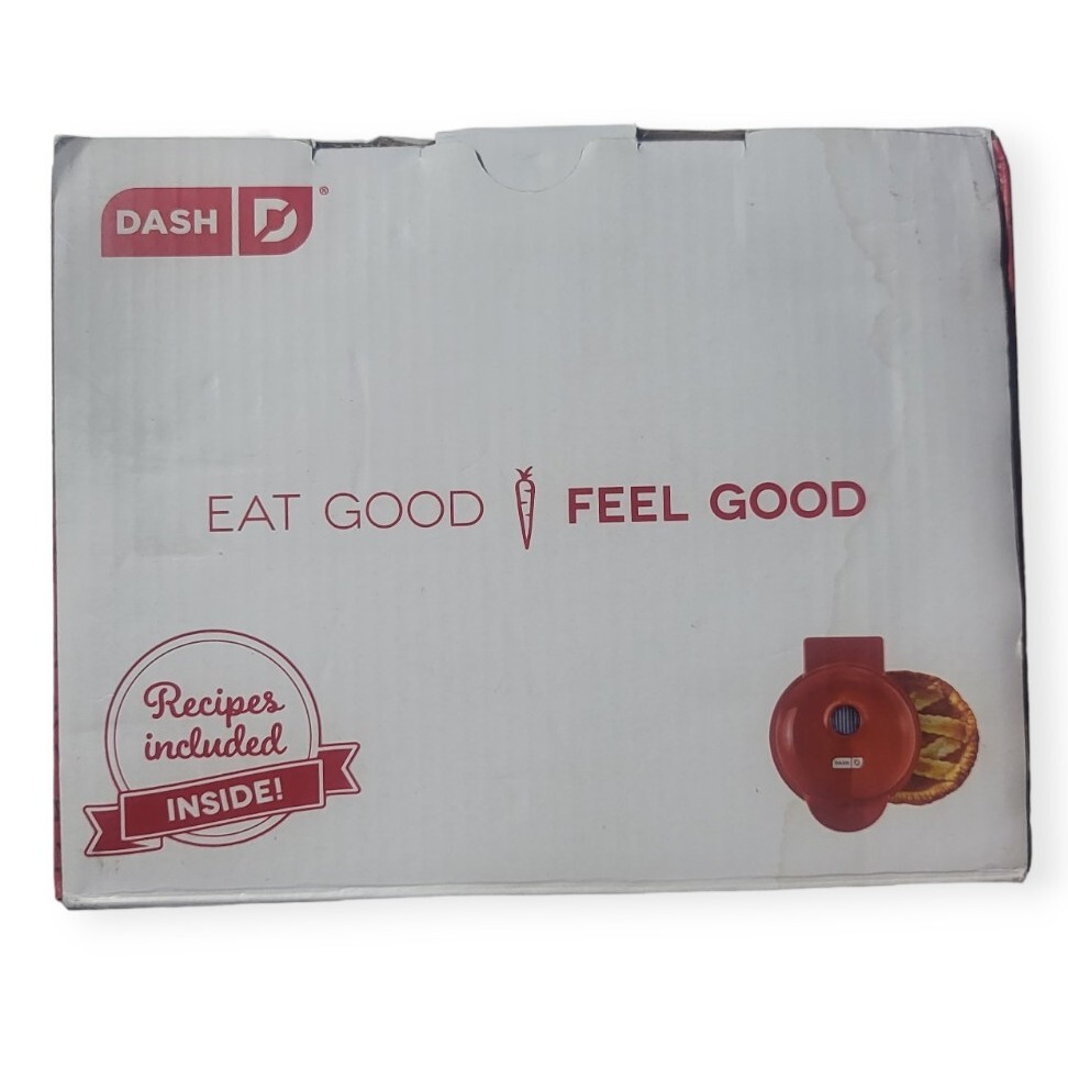 Dash Mini Pie Maker Red Non-Stick With Dough Cutter New