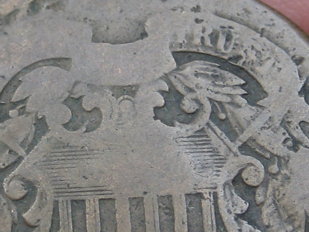 1864 Two 2 Cent Piece- Large Motto, About Good Details